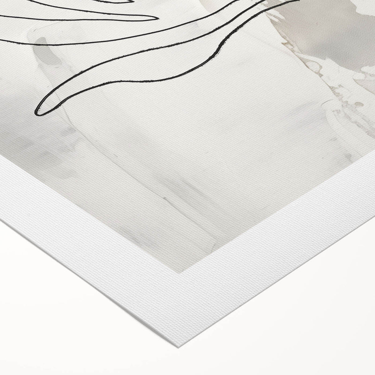 Abstract minimalist wall art design on rolled canvas, showcasing fluid shapes and soft color palette, perfect for modern decor.