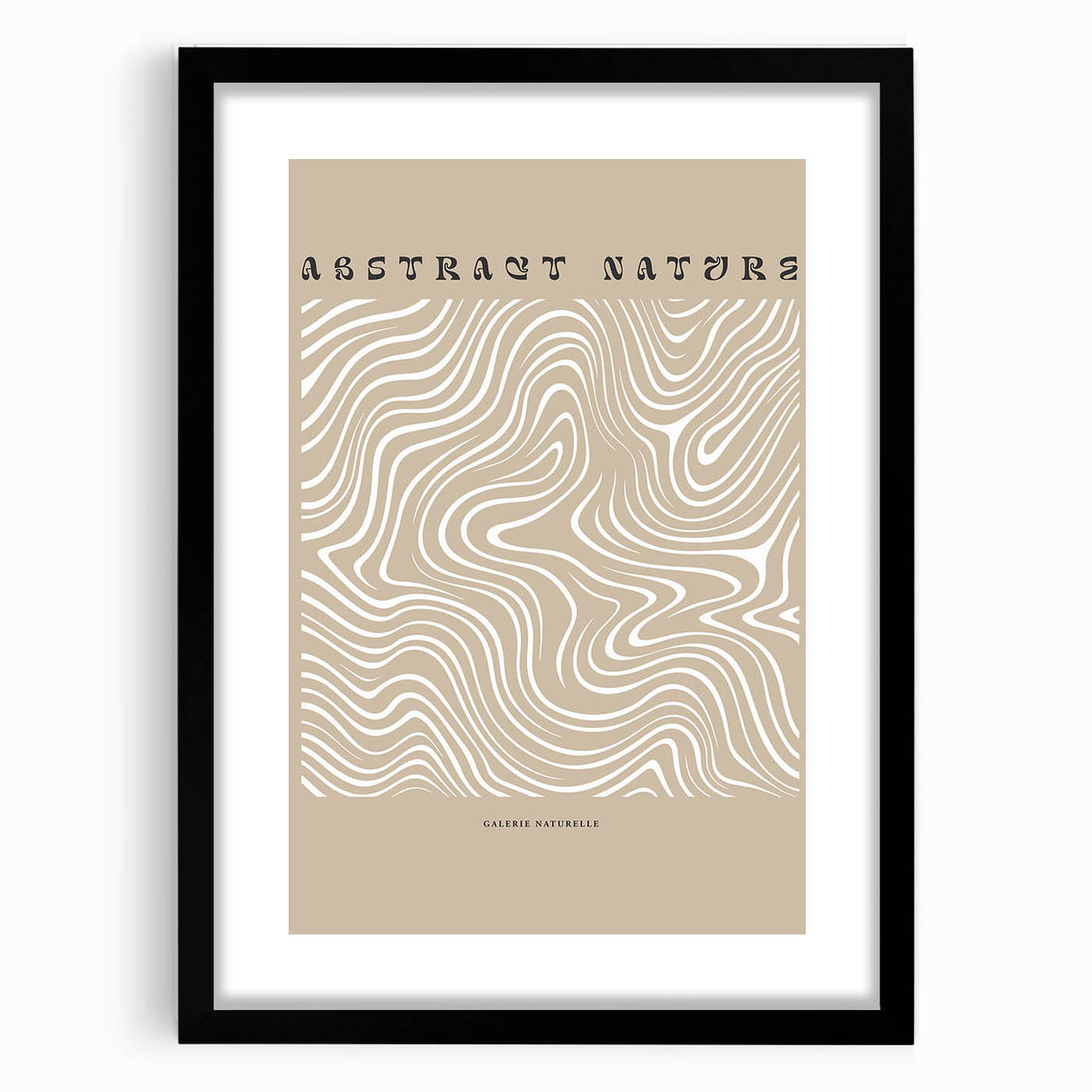 Framed abstract minimalist wall art design showcasing a black mat and sleek frame, perfect for modern home decor and aesthetic enhancement.