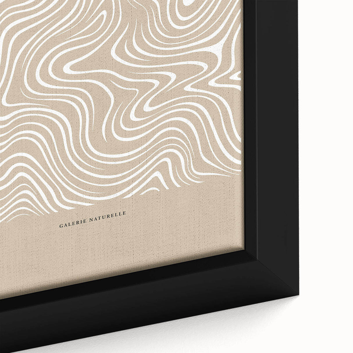 Close-up of a minimalist abstract wall art piece, showcasing soft pastel colors and geometric shapes, framed elegantly for modern decor.