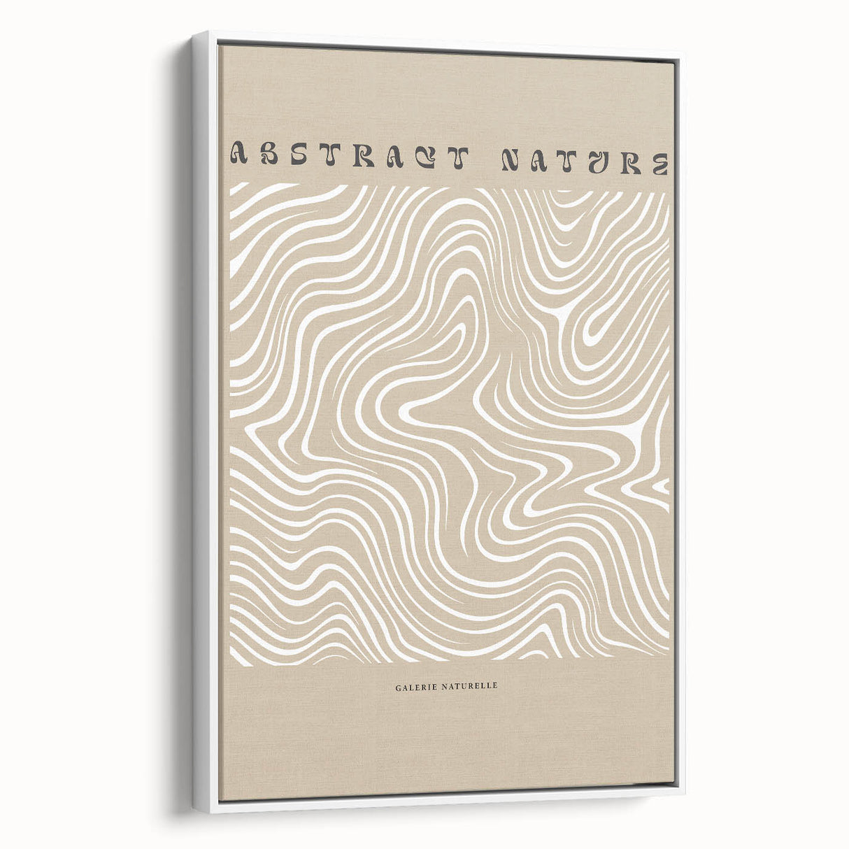 Framed abstract minimalist wall art featuring a serene design with soft pastel colors, displayed from a side view to emphasize depth and texture.
