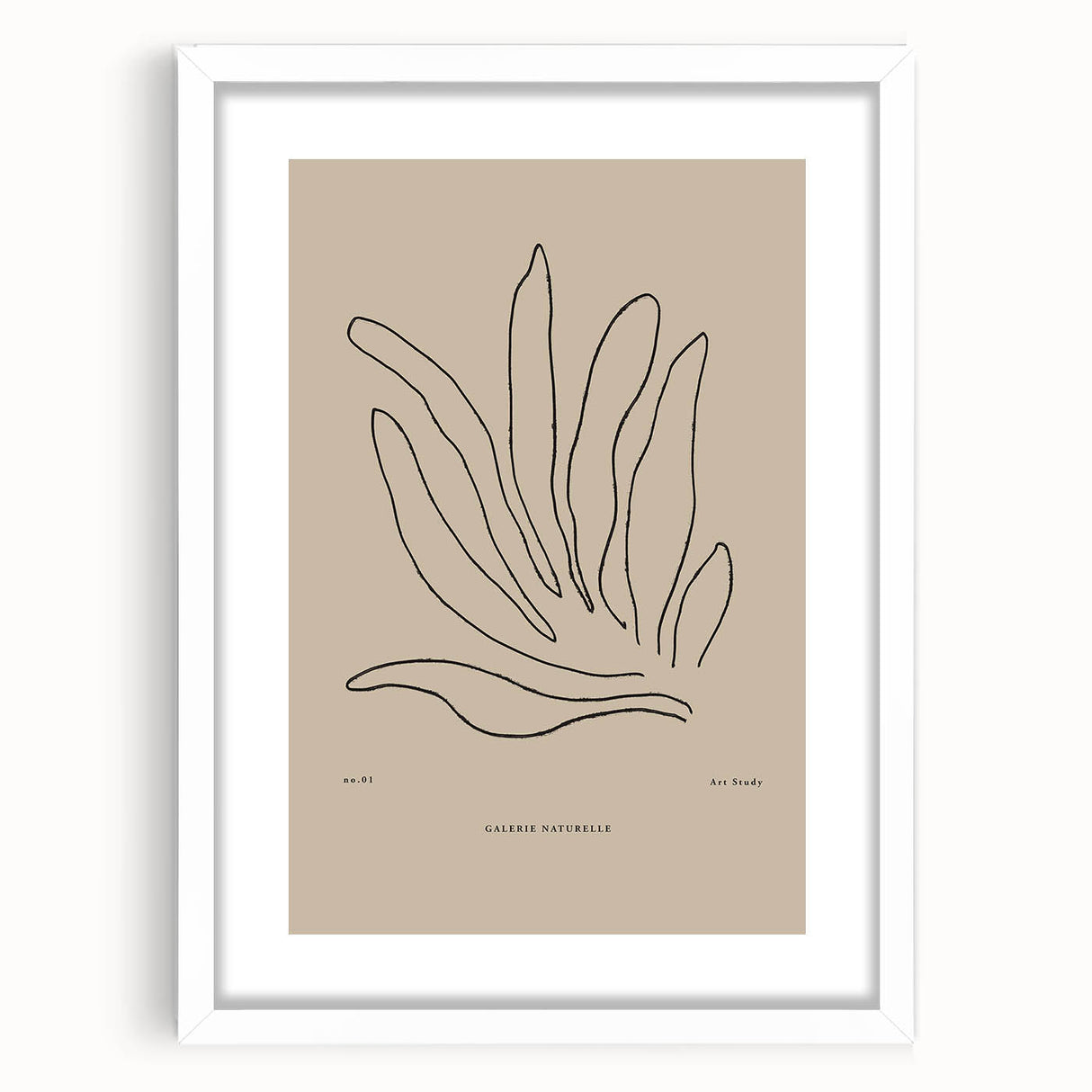 Abstract minimalist wall art collection showcasing a framed design with a white mat, emphasizing simplicity and elegance for modern decor.