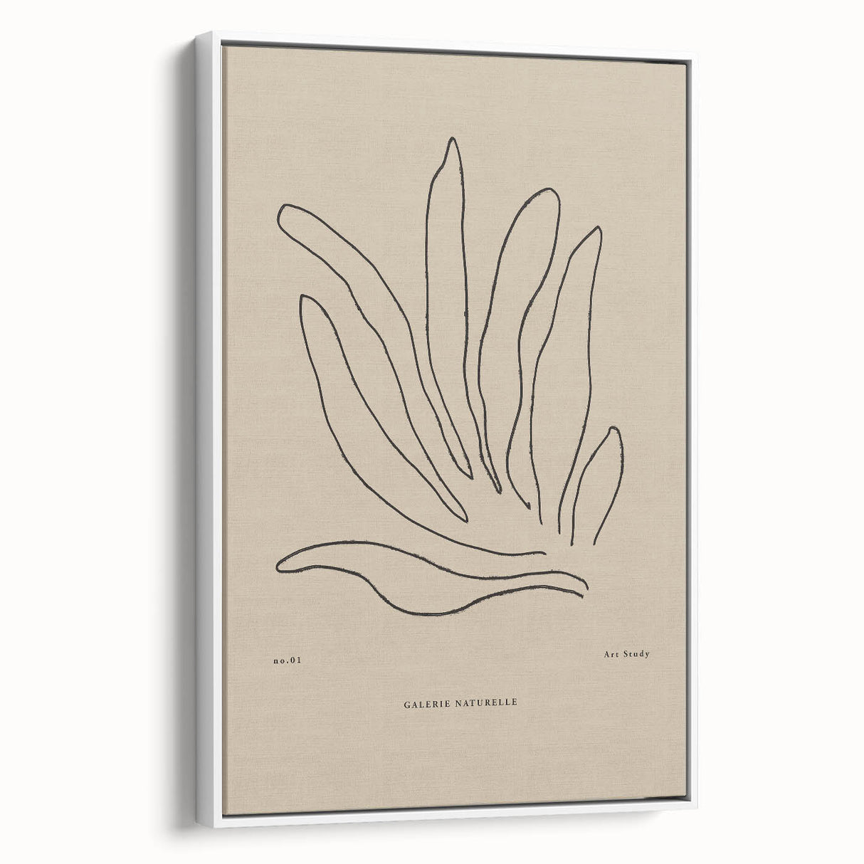 Framed abstract minimalist wall art in a sleek white frame, showcasing a modern design with soft colors and clean lines, ideal for contemporary decor.