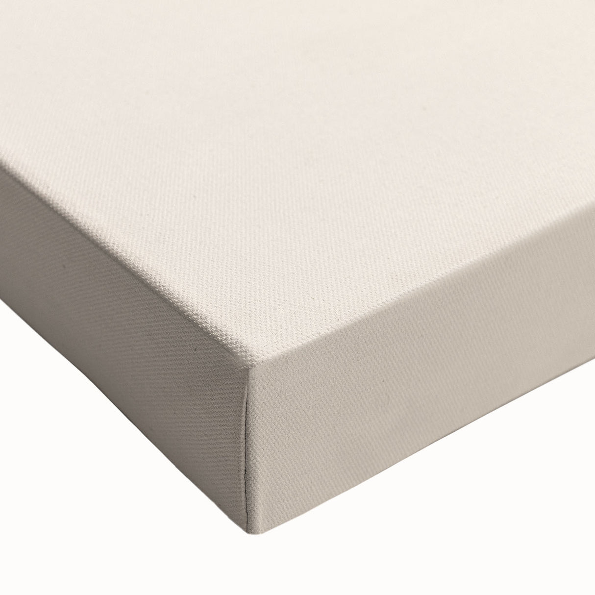 Close-up of a stretched canvas showcasing an abstract minimalist design, featuring soft pastel colors and fluid shapes, ideal for modern decor.