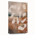 Abstract minimalist wall art collection displayed in a side view, showcasing vibrant colors and modern acrylic glass finish, secured with pins.