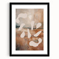 Framed abstract minimalist wall art featuring a black mat and sleek black frame, showcasing a modern design perfect for contemporary decor.