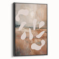 Framed abstract minimalist wall art in black, showcasing geometric shapes and lines, perfect for modern home decor.