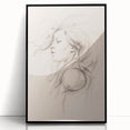 Framed abstract minimalist wall art in black acrylic showcasing geometric shapes and soft color gradients, perfect for modern decor.