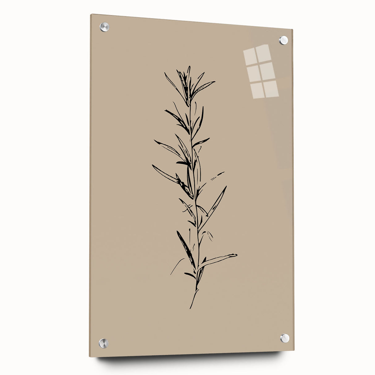 Abstract minimalist wall art collection displayed in a side view, showcasing acrylic glass and pin attachments, perfect for modern decor.