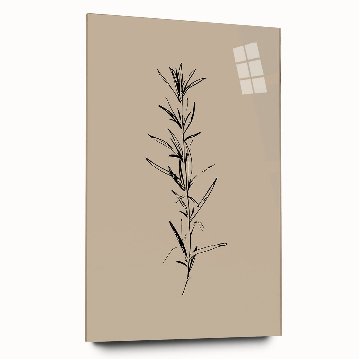 Acrylic glass wall art collection with an abstract minimalist design showcasing soft pastel colors, viewed from the side without pins.