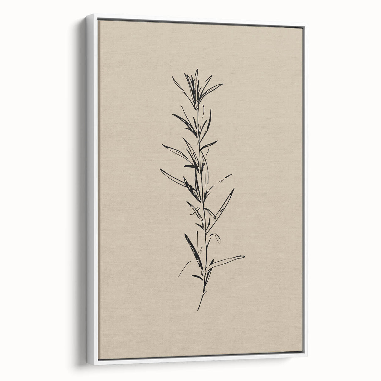 Framed abstract minimalist wall art design showcasing soft pastel colors and geometric shapes, displayed in a sleek white frame for modern decor.