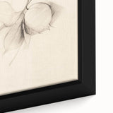 Close-up of a framed abstract minimalist wall art piece showcasing geometric shapes in soft pastel colors against a textured background, designed to enhance modern interiors.