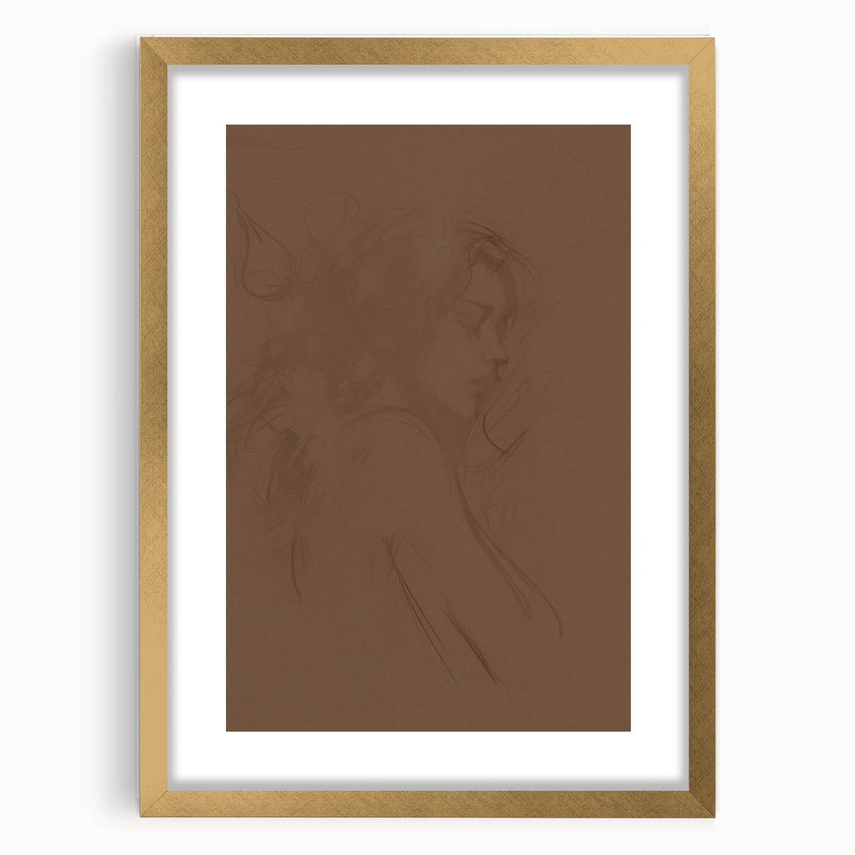 Abstract minimalist wall art collection featuring a gold-framed design with a mat, showcasing elegant geometric patterns and a sophisticated aesthetic for modern decor.