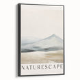 Framed canvas artwork showcasing an abstract minimalist design with black tones, viewed from the side, ideal for modern home decor and artistic expression.
