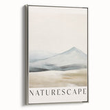 Framed minimalist wall art featuring an abstract design in soft gray and silver tones, elegantly displayed from a side view, enhancing modern decor aesthetics.