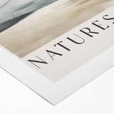 Abstract minimalist wall art design featuring fluid shapes and muted earth tones, beautifully printed on rolled canvas, ideal for modern home decor.