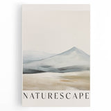 Abstract minimalist wall art design featuring soft, muted colors on a stretched canvas, showcasing geometric shapes and fluid lines, perfect for modern decor.