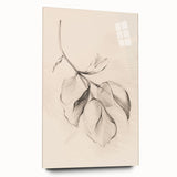Acrylic glass wall art displaying an abstract minimalist design with soft pastel colors and geometric shapes, presented in a sleek side view without pins, perfect for modern decor.
