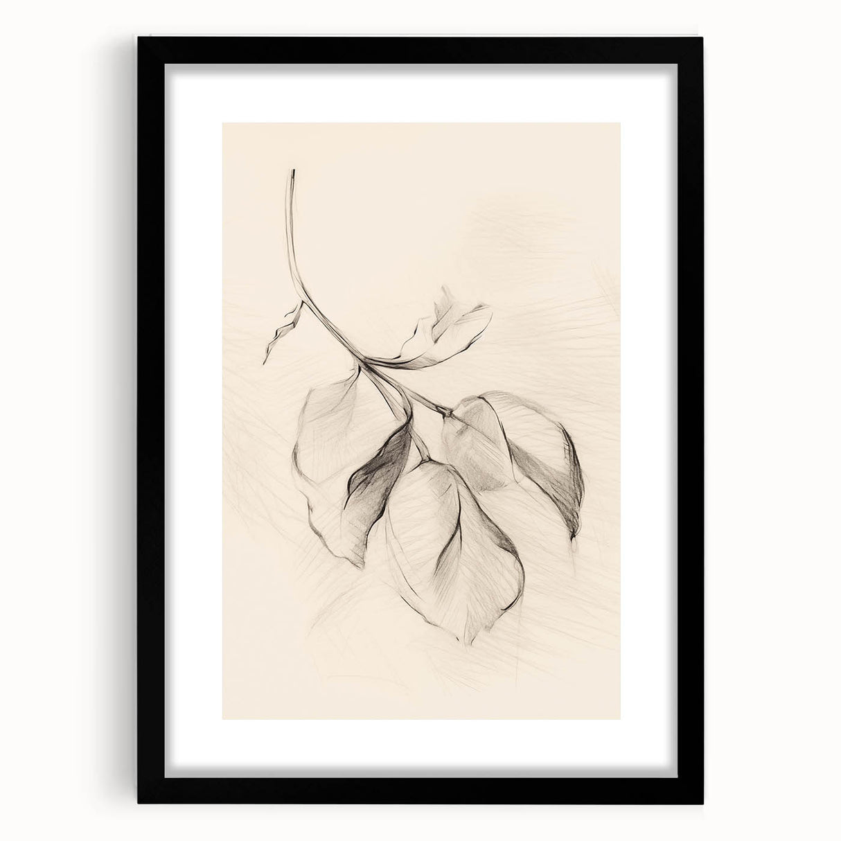 Abstract minimalist wall art collection framed in black with a mat, showcasing a contemporary design. Ideal for modern home decor, highlighting elegance and simplicity.