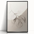 Framed minimalist wall art featuring an abstract design in black and white, perfect for modern decor. The artwork is displayed from a front view, emphasizing its sleek lines and artistic composition, ideal for contemporary interiors.