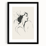 Abstract minimalist wall art frame in black color displaying a geometric design, presented with a mat for an elegant finish, ideal for modern decor.