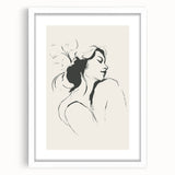 Abstract minimalist wall art collection featuring a white frame and mat, showcasing a modern design ideal for contemporary home decor, emphasizing simplicity and elegance.