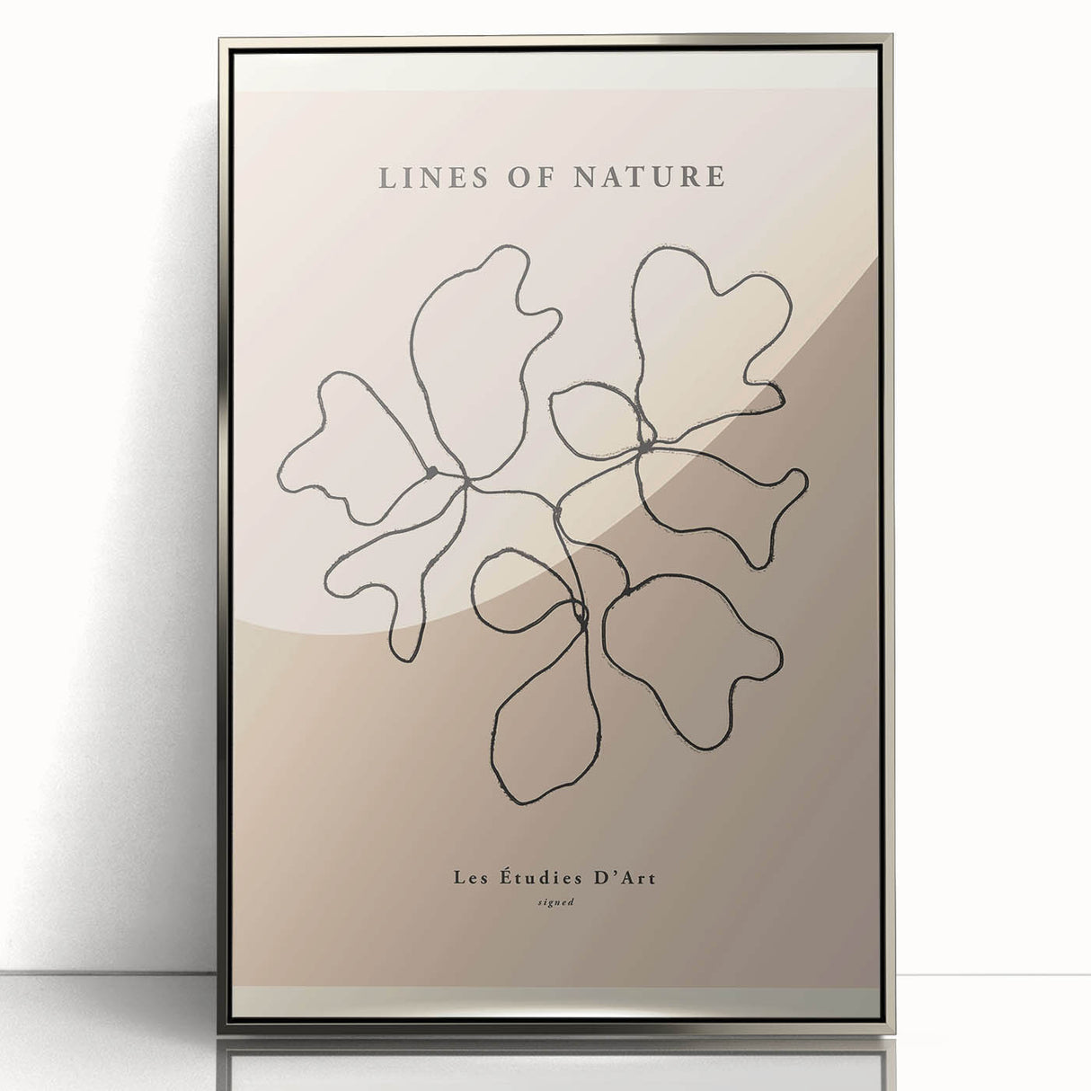 Framed minimalist wall art featuring an abstract design in silver tones, showcasing a sleek acrylic front that enhances modern interior decor. Perfect for contemporary spaces.