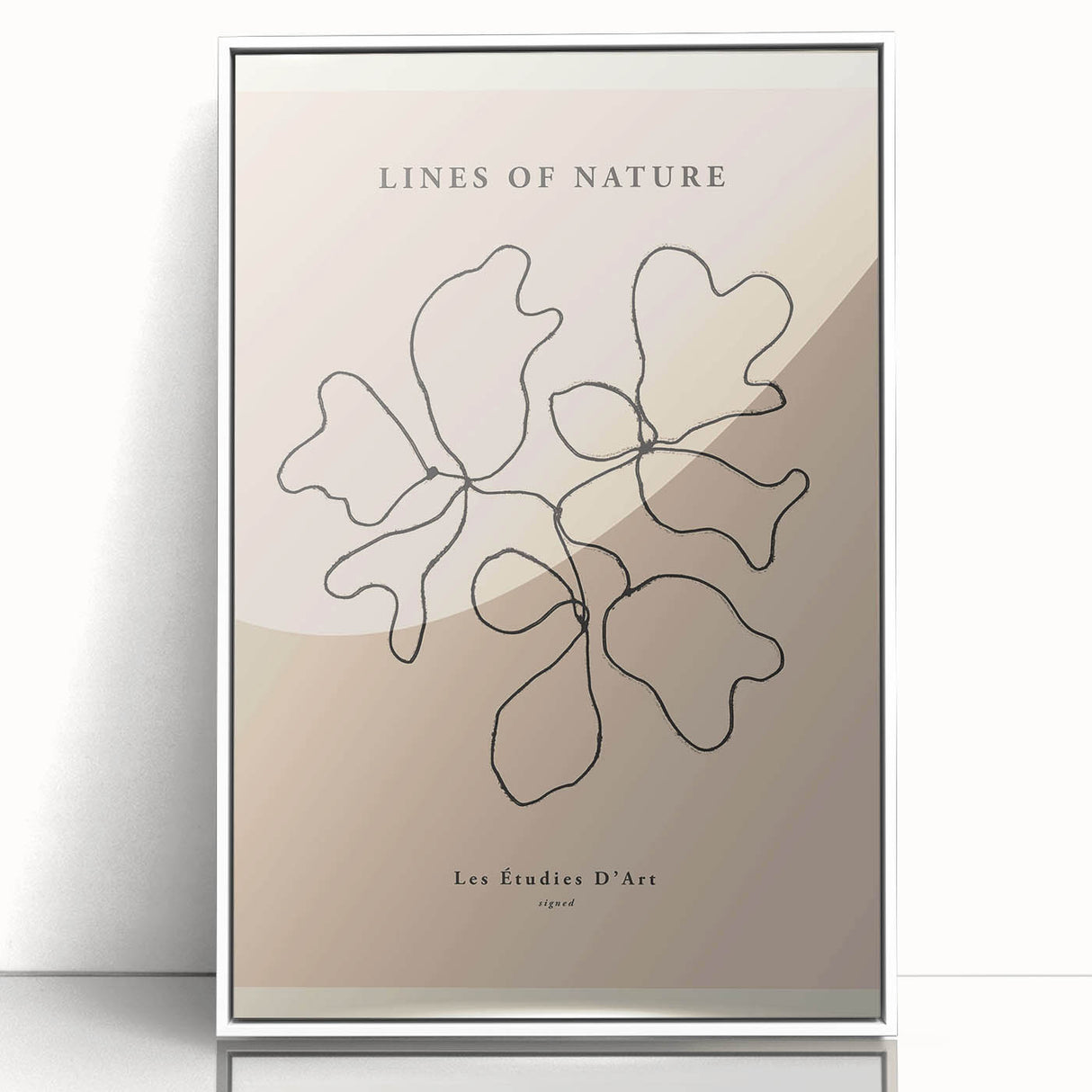 Framed abstract minimalist wall art in white acrylic, showcasing a modern design with soft geometric shapes and calming colors, ideal for contemporary decor.