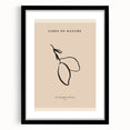 Abstract minimalist wall art framed with a black mat, showcasing geometric shapes in soft neutral tones, ideal for modern home decor and aesthetic enhancement.