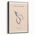 Framed canvas wall art featuring an abstract minimalist design in black, showcasing a sleek side view that highlights its modern aesthetic and elegant lines.