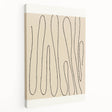 Abstract minimalist wall art collection featuring a side view of stretched canvas with soft color gradients and geometric shapes, ideal for modern decor.