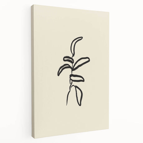Stretched canvas showcasing an abstract minimalist design in muted colors, ideal for modern home decor. Side view highlights the depth and texture of the artwork.