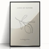 Framed abstract minimalist wall art featuring a black acrylic design, showcasing clean lines and modern aesthetics, perfect for contemporary home decor.