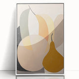 Framed abstract minimalist wall art featuring a white acrylic front, showcasing geometric patterns in soft pastel colors, perfect for modern home decor.