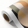 Abstract minimalist wall art design featuring soft pastel colors and geometric shapes on rolled canvas, ideal for modern home decor and artistic expression.