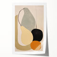 Abstract minimalist wall art print showcasing geometric shapes in soft pastel colors, rolled for easy shipping and display, perfect for modern home decor.