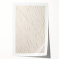 Abstract minimalist design wall art print featuring soft pastel colors and geometric shapes, elegantly rolled for easy framing and display, ideal for modern decor.