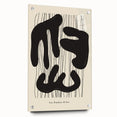 Abstract minimalist wall art collection displayed in a side view, featuring an acrylic glass frame and pin attachments, showcasing a modern and sleek design suitable for contemporary decor.