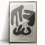 Framed abstract minimalist wall art featuring a gold-accented design, perfect for modern interiors. The piece showcases a sleek, contemporary aesthetic ideal for enhancing home decor.
