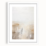Minimalist abstract wall art design framed with a white mat, showcasing soft geometric shapes in pastel colors, perfect for modern home decor.