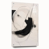 Abstract minimalist wall art collection displayed in a side view, showcasing vibrant colors and geometric shapes, mounted with decorative pins on a sleek wall.