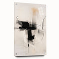 Abstract minimalist wall art collection displayed in a sleek acrylic frame, showcasing an elegant side view with visible pins, perfect for modern interior decor.