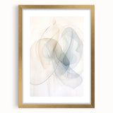 Abstract minimalist wall art print featuring a gold frame and mat, showcasing a contemporary design ideal for modern decor. Perfect for enhancing living spaces with elegance.