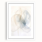 Abstract minimalist wall art collection framed in white with a mat, showcasing a contemporary design that enhances modern home decor aesthetics, ideal for living spaces.