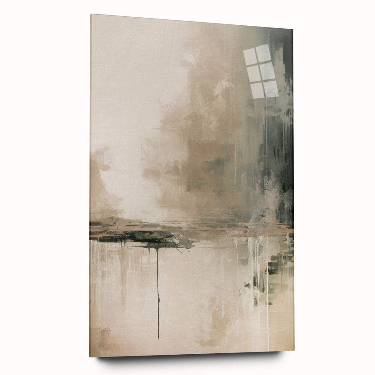 Abstract modern wall art collection displayed in acrylic glass, showcasing vibrant colors and fluid shapes, ideal for contemporary decor.