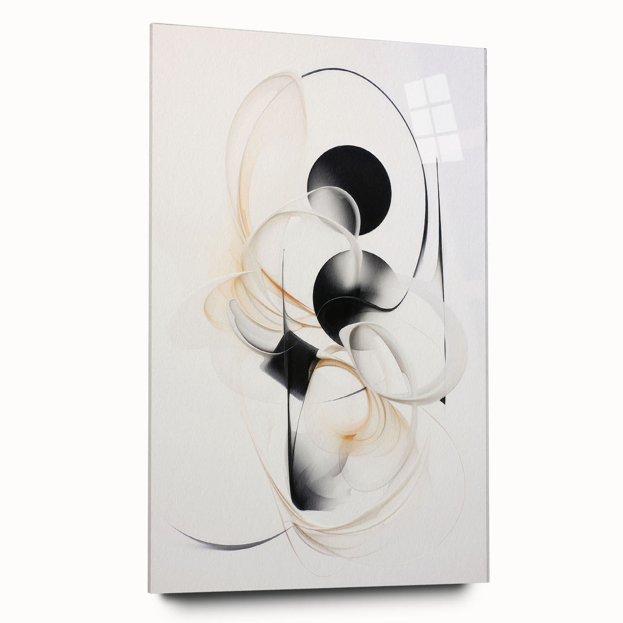 Modern abstract wall art collection displayed on acrylic glass, showcasing vibrant colors and geometric patterns, ideal for contemporary home decor.