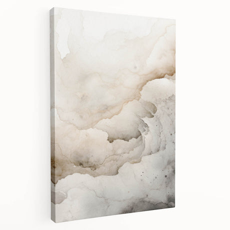 Abstract modern design wall art collection on stretched canvas, showcasing vibrant colors and geometric patterns, displayed from a side view to highlight depth and texture.