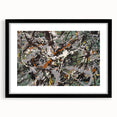Abstract wall art design featuring colorful splatters in a sleek black frame, perfect for modern decor and enhancing living spaces.