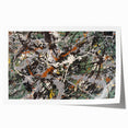 Abstract splatters design wall art print showcasing vibrant colors and dynamic shapes, perfect for modern home decor or artistic spaces.