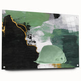 Abstract strokes and lines design art piece displayed in a sleek acrylic frame, showcasing vibrant colors and intricate details, perfect for modern home decor.