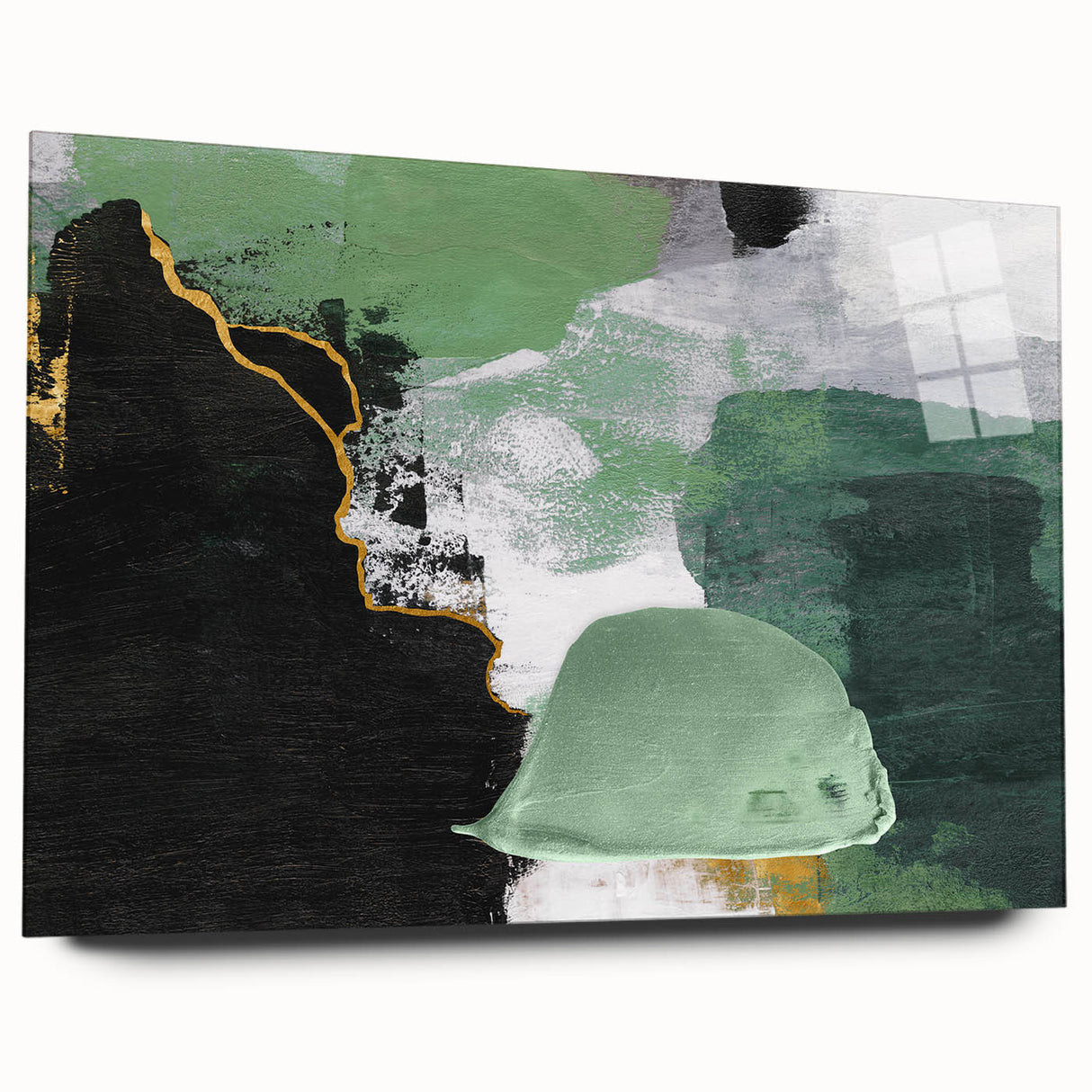 Abstract wall art design featuring bold strokes and lines in vibrant colors, displayed in an acrylic frame from the 100 Wall Art Collection, showcasing modern decor style.